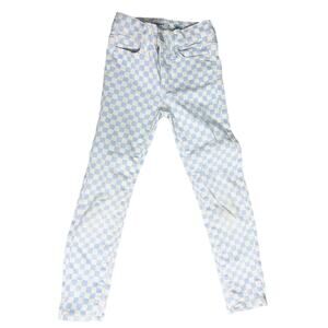 VANS Style Checker Print Jeans by Old Navy, Blue & White Checkered Jeans Size 6